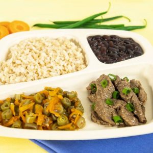 Stir Fry Beef With Brown Rice: Black Beans and Vegetables 300g